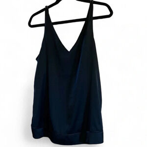 Soma black adjustable strap camisole v-neck tank top w/stretchy back panel small